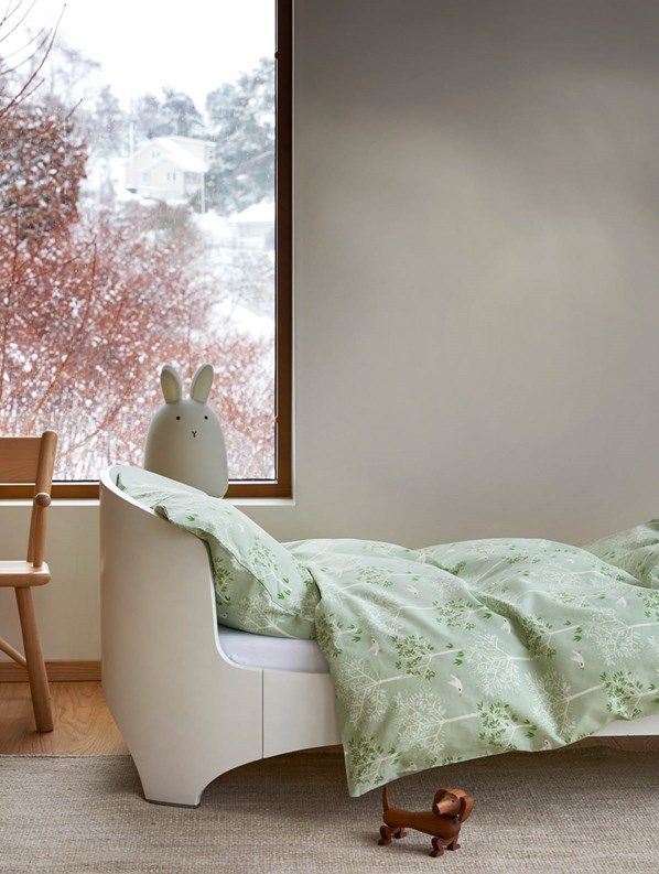 Sengesett, Høie, Kira, Grønn, Ekstra fin bomull, 80x100/35x40 cm