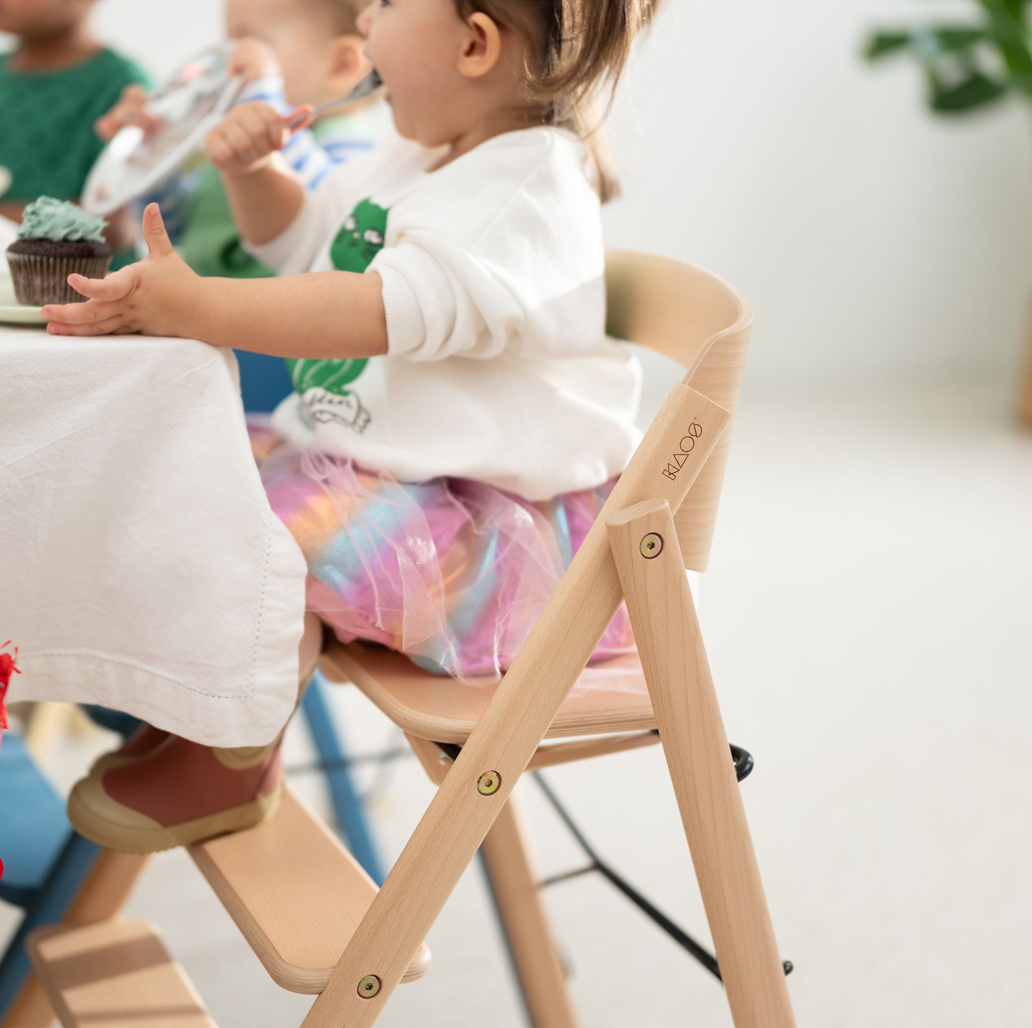 KAOS KLAPP®, Barnestol, Bøk, Hvit + Baby Seat, Kaos, Ivory