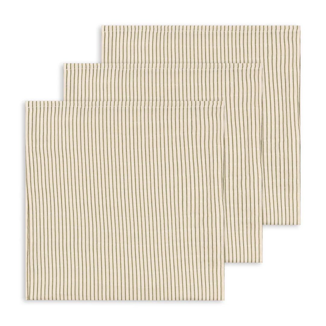 Muslin, Konges Sløjd, 3pk, Tea Stripe