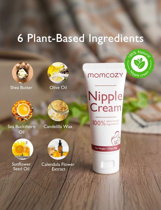 Momcozy 100 % Naturlig Vegansk Lanolinfri Brystvortekrem
