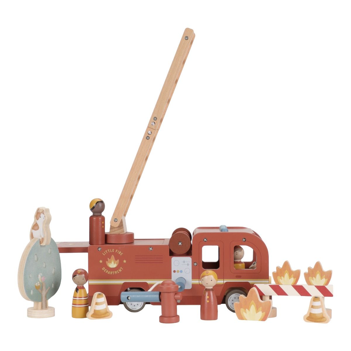 Brannbil m/ trefigurer, Little Dutch