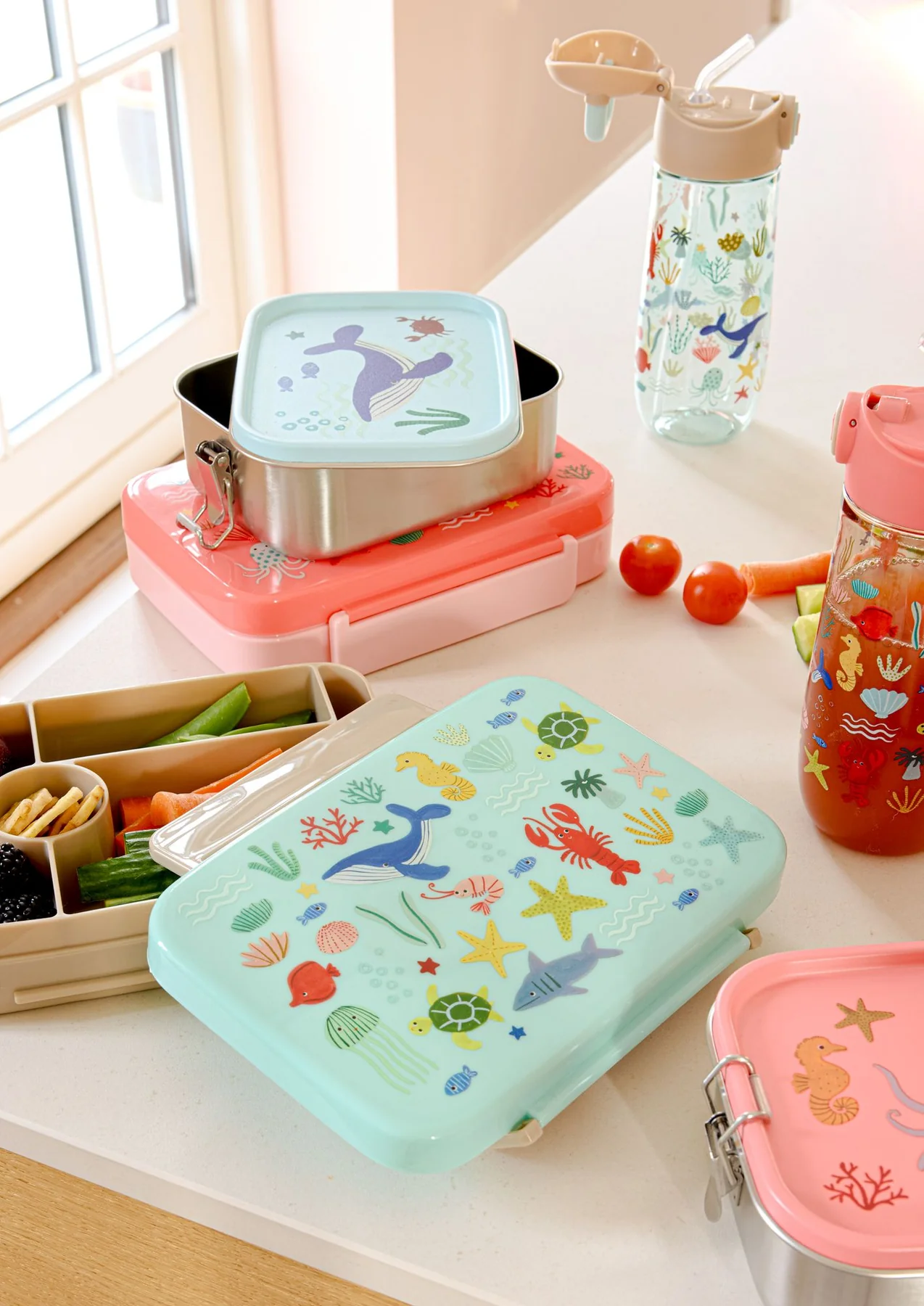 Matboks, Havmotiv i rosa, Rice