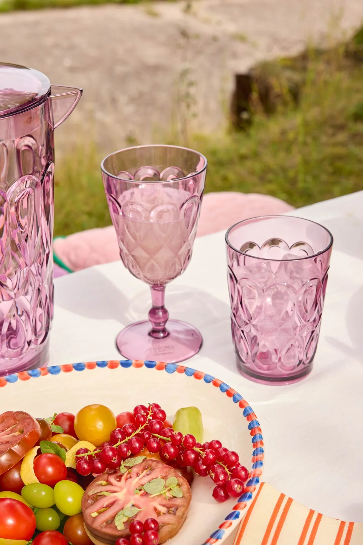 Plastglass i akryl, Dus plomme, Lilla, Rice