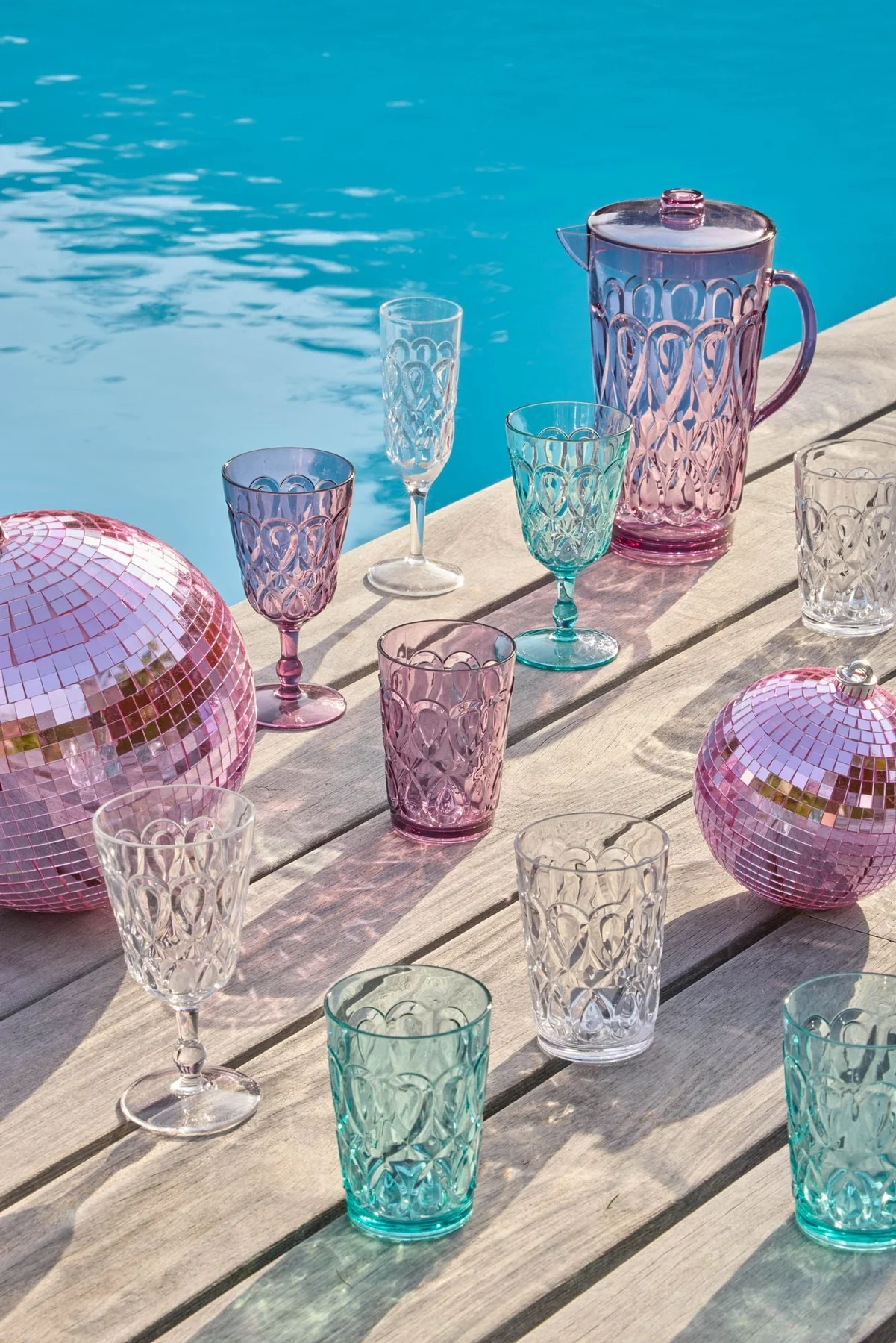 Plastglass i akryl, Dus plomme, Lilla, Rice