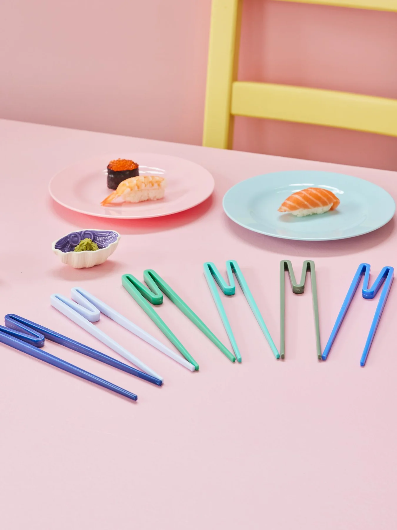 Plastspisepinne for nybegynnere, 1stk, Rice - Lys Blå