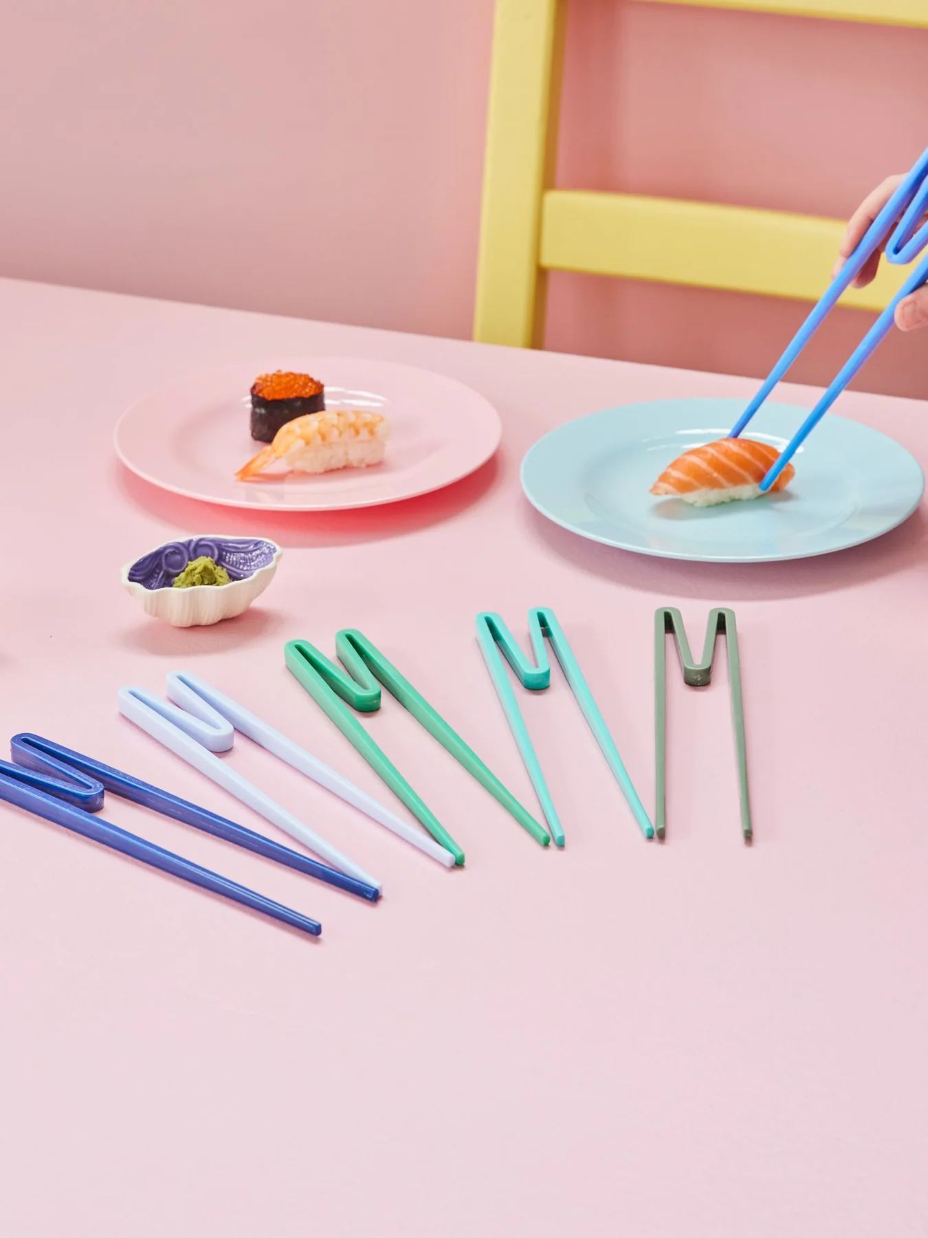 Plastspisepinne for nybegynnere, 1stk, Rice - Turkis
