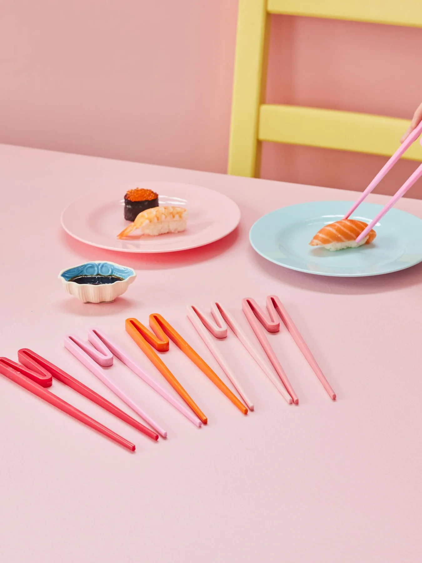 Plastspisepinne for nybegynnere, 1stk, Rice - Baby Rosa