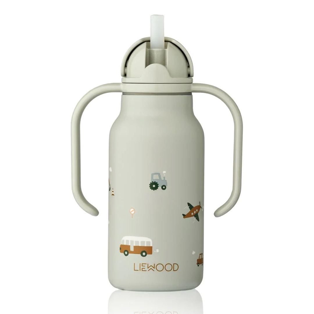 Drikkeflaske 250 ml, Liewood, Kimmie, Vehicles / Dove Blue