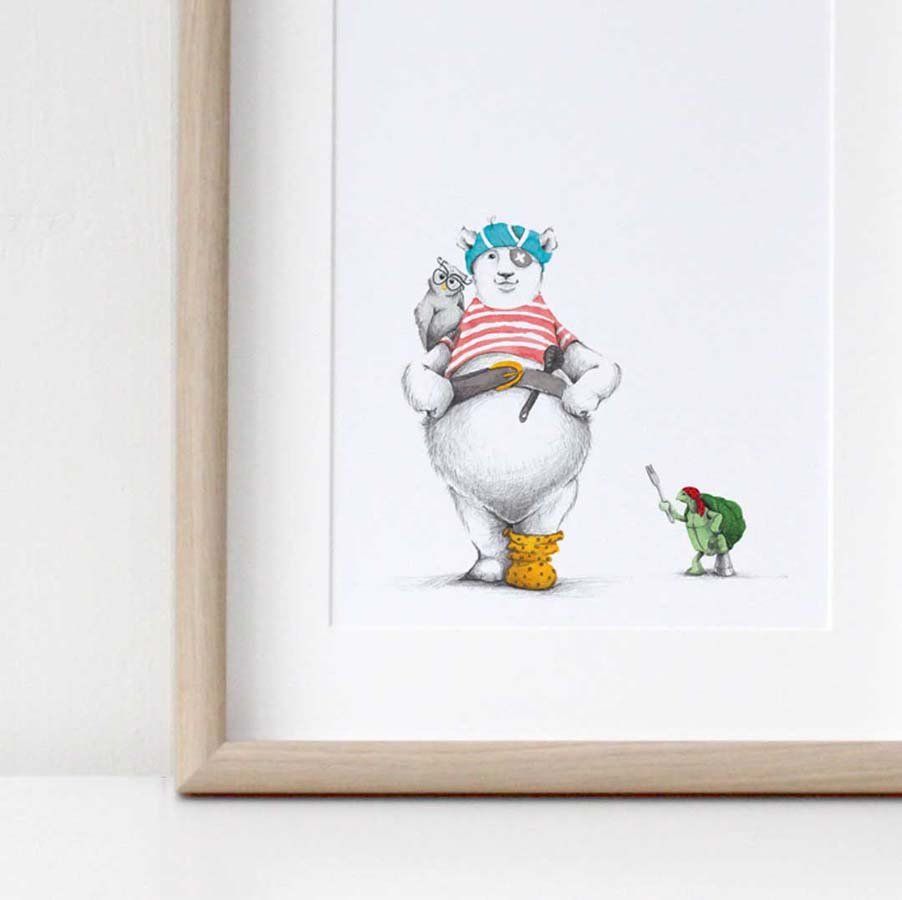 Poster, Tails, Sjørøverbamsen, 30x40 cm