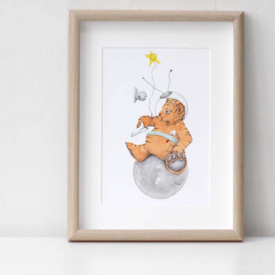 Poster, Tails, Tigeren på månen, 30x40 cm