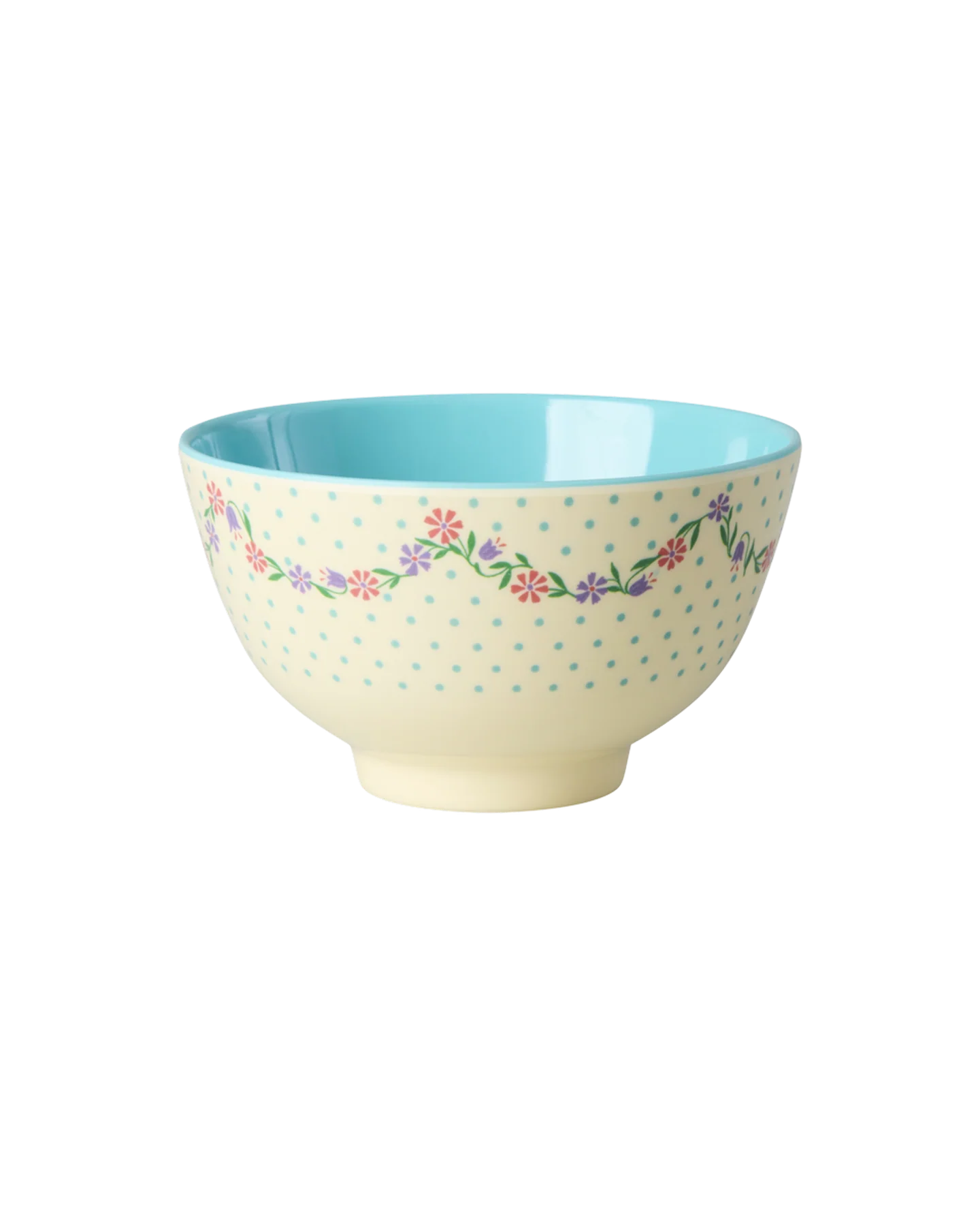 Bolle i melamin, Dots & Flowers - Cream, Liten, Rice