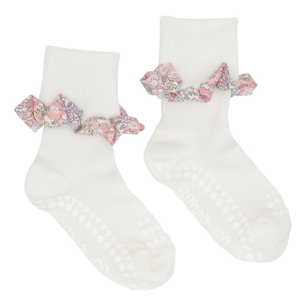 Antiskli Sokker, GoBabyGo, Bamboo, Off White, Michelle pink