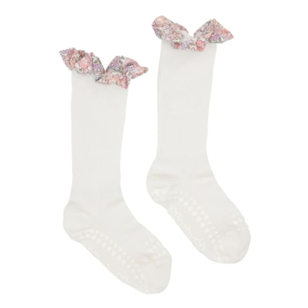Antiskli Sokker, GoBabyGo, Bamboo, Off White, Michelle pink
