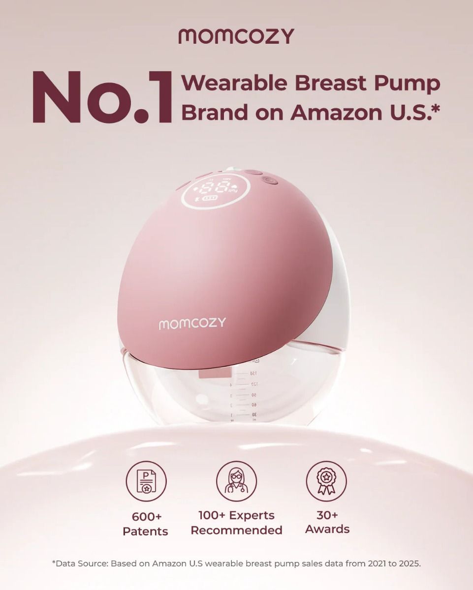 Momcozy M9 Dobbel Bærbar. Brystpumpe, Rød