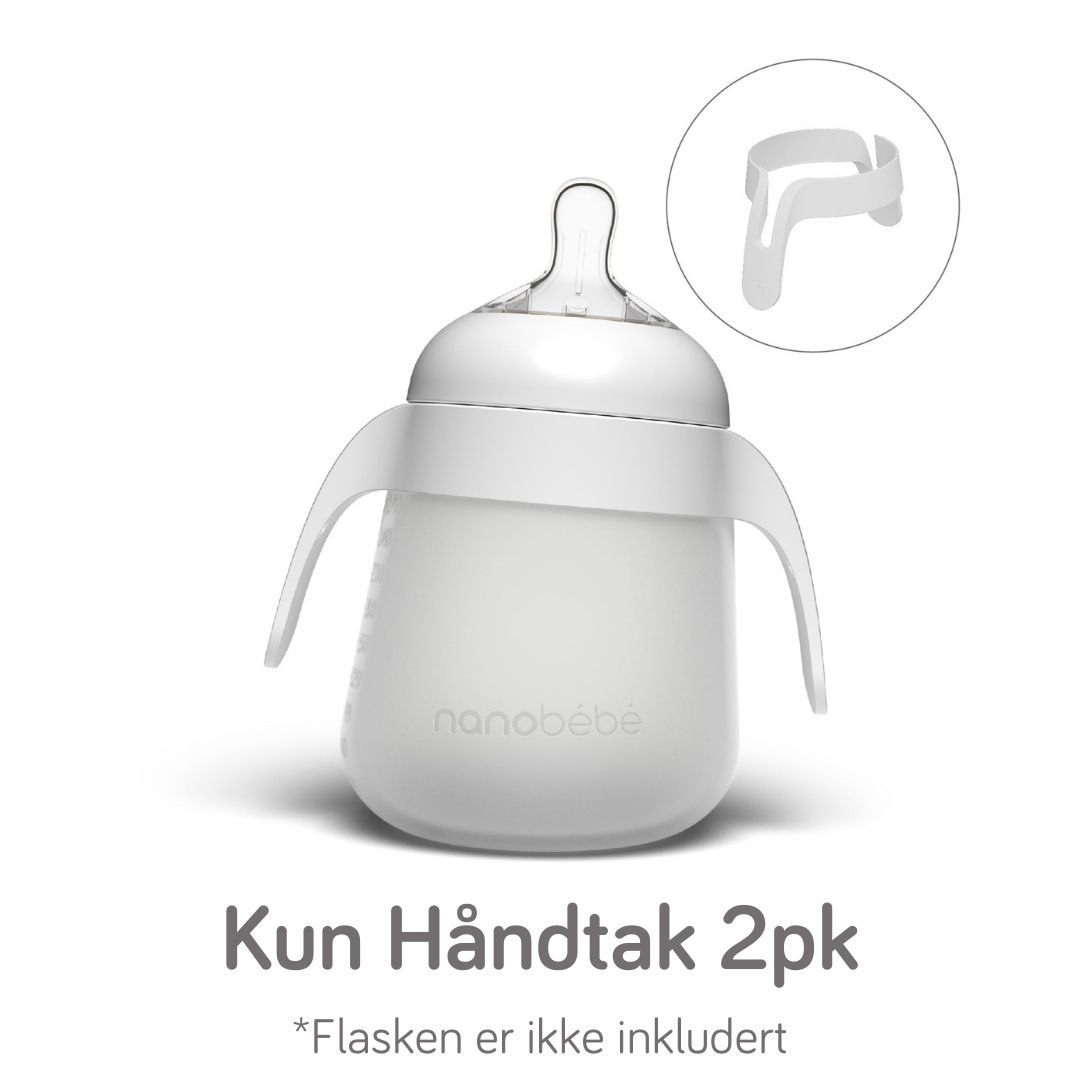 Løse Håndtak Til Flexy Silikontåteflaske, Nanobébé, Hvit, 2pk Gen 2