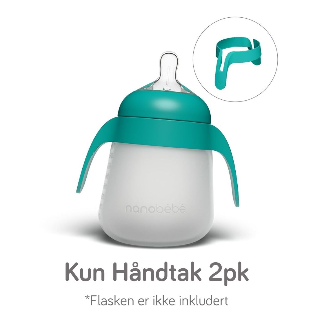 Løse Håndtak Til Flexy Silikontåteflaske, Nanobébé, Turkis, 2pk Gen 2