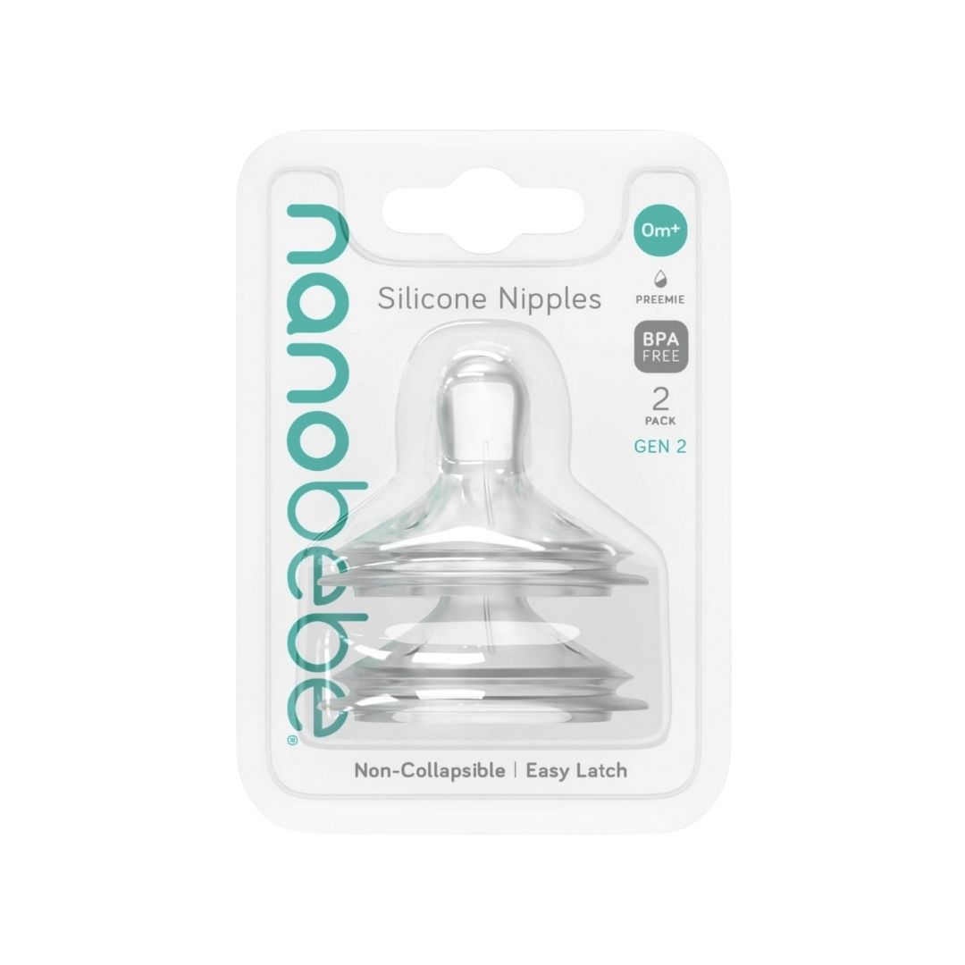 Tåtesmokk, Nanobébé, Silikon, Preemie/Newborn, 2pk Gen 2