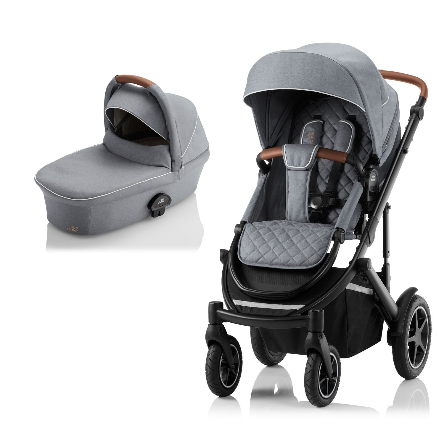 Barnevogn Komplett, Britax Smile III, Nordic Grey, Inkl. Bagdel