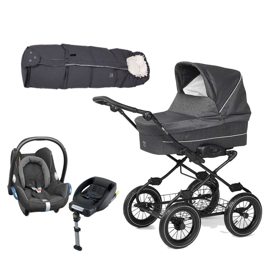 Nyfødtpakke Nordic Crown Nordkapp Duo. Inkl. Maxi Cosi Cabriofix + Vognpose