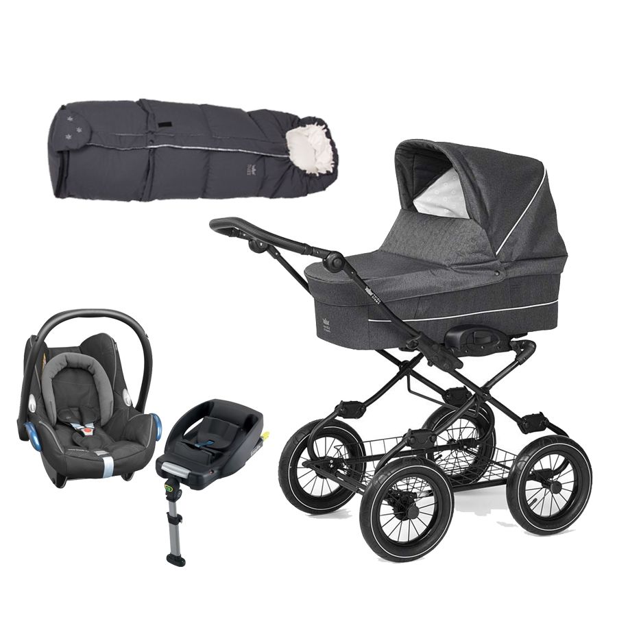 Nyfødtpakke Nordic Crown Nordkapp Duo. Inkl. Maxi Cosi Cabriofix + Vognpose