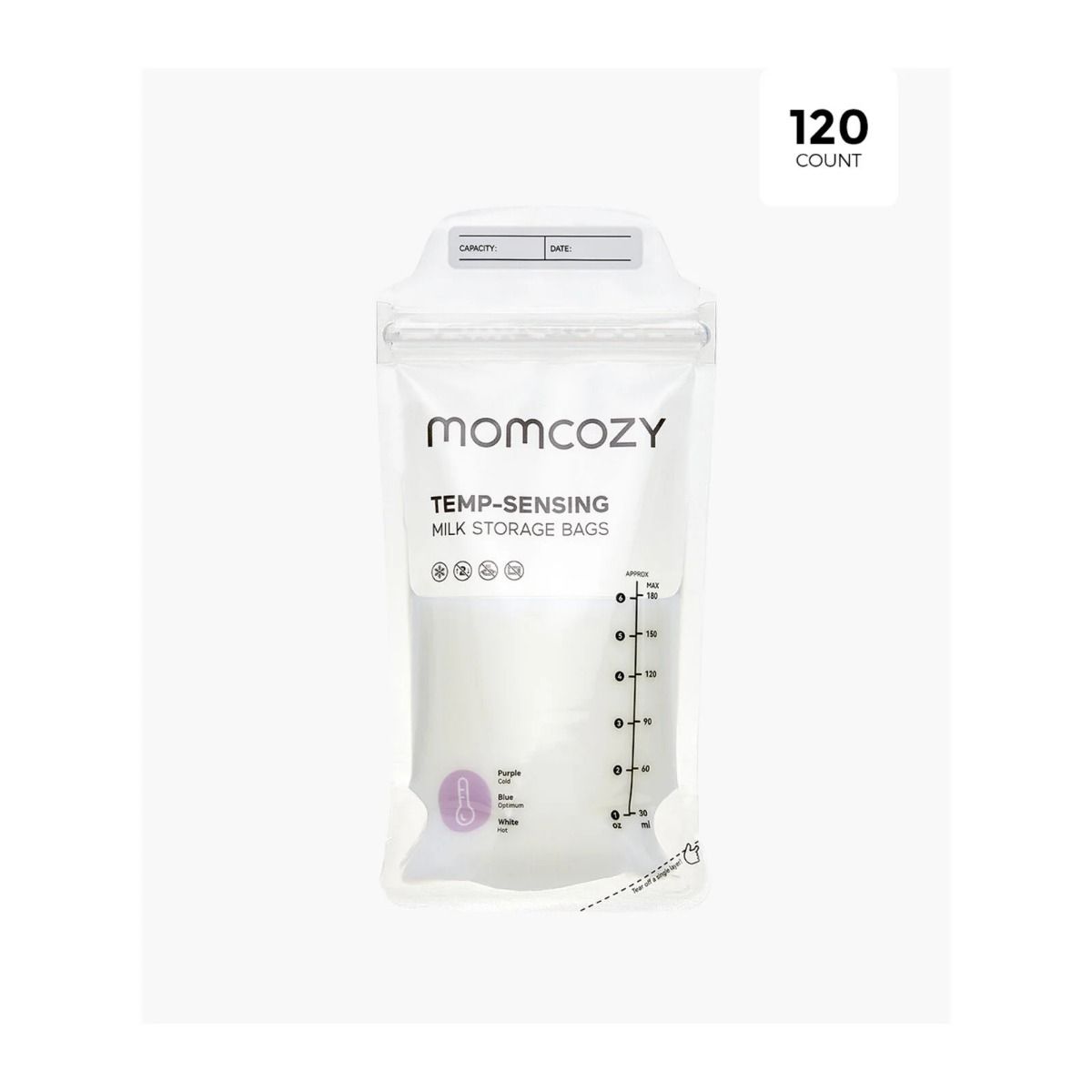 Momcozy Oppbevaringsposer, Brystmelk, 120pk