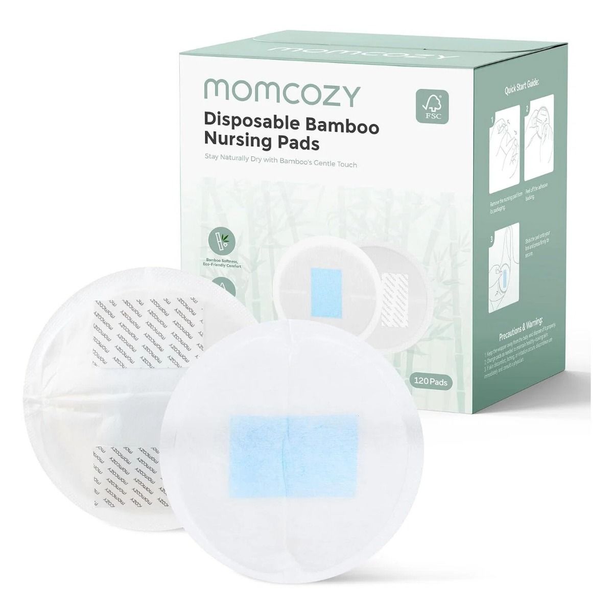Momcozy, Bambusfiber, Ammeinnlegg, 120stk