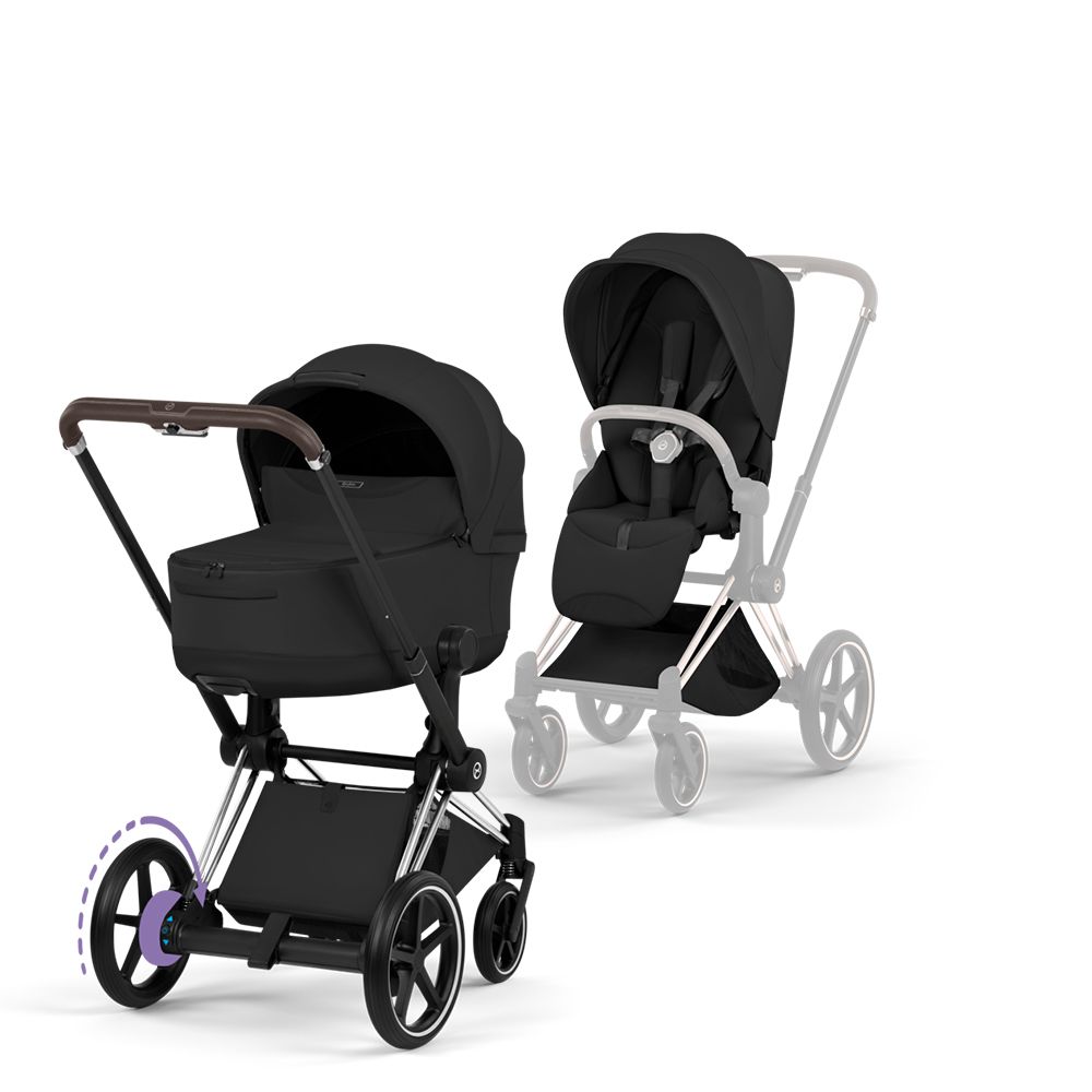 Cybex ePriam, Style Collection, Komplett Barnevogn, New Generation, Chrome/Sepia Black