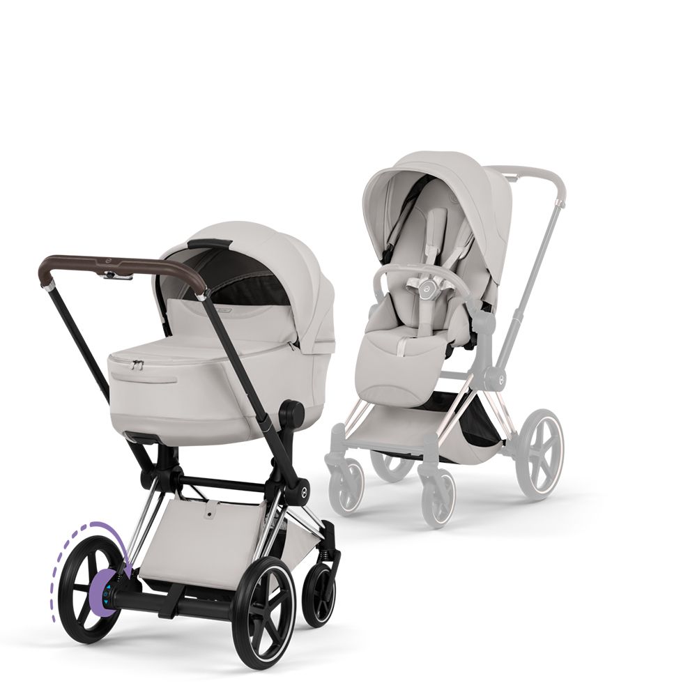 Cybex ePriam, Style Collection, Komplett Barnevogn, New Generation, Chrome/City Grey