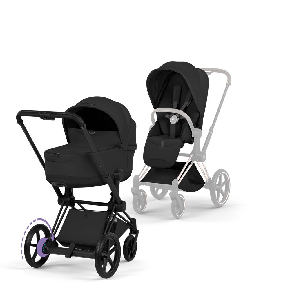 Cybex ePriam, Style Collection, Komplett Barnevogn, New Generation, Matt Black/Sepia Black