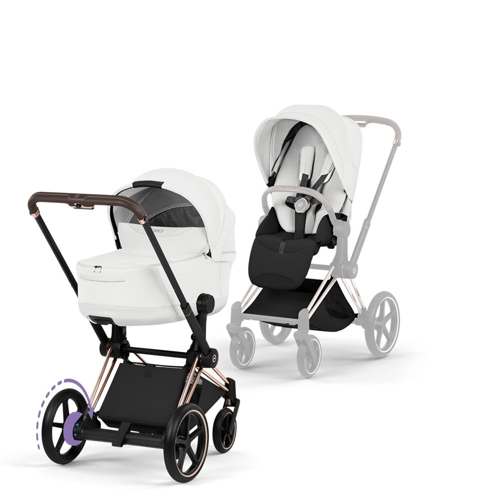 Cybex ePriam, Style Collection, Komplett Barnevogn, New Generation, Rose Gold/Off White