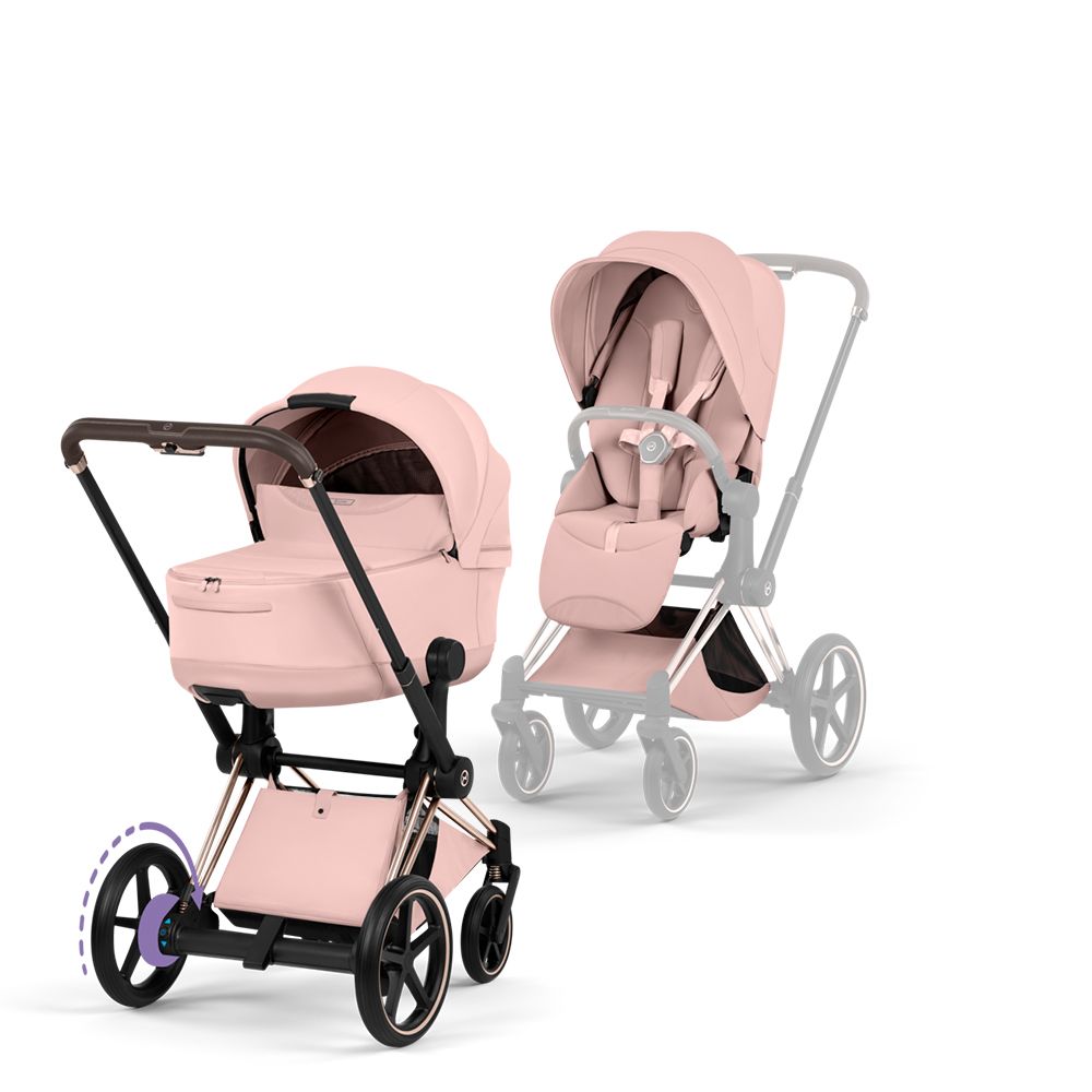 Cybex ePriam, Style Collection, Komplett Barnevogn, New Generation, Rose Gold/Peach Pink
