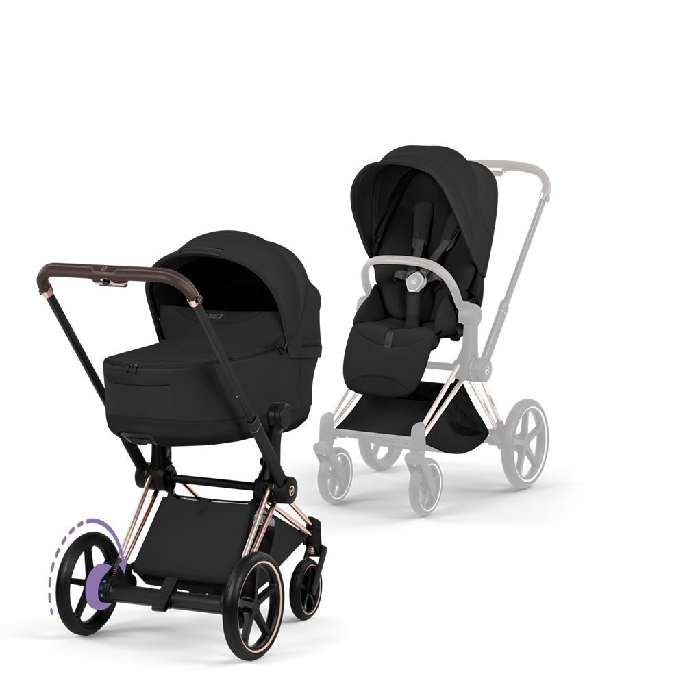 Cybex ePriam, Style Collection, Komplett Barnevogn, New Generation, Rose Gold/Sepia Black