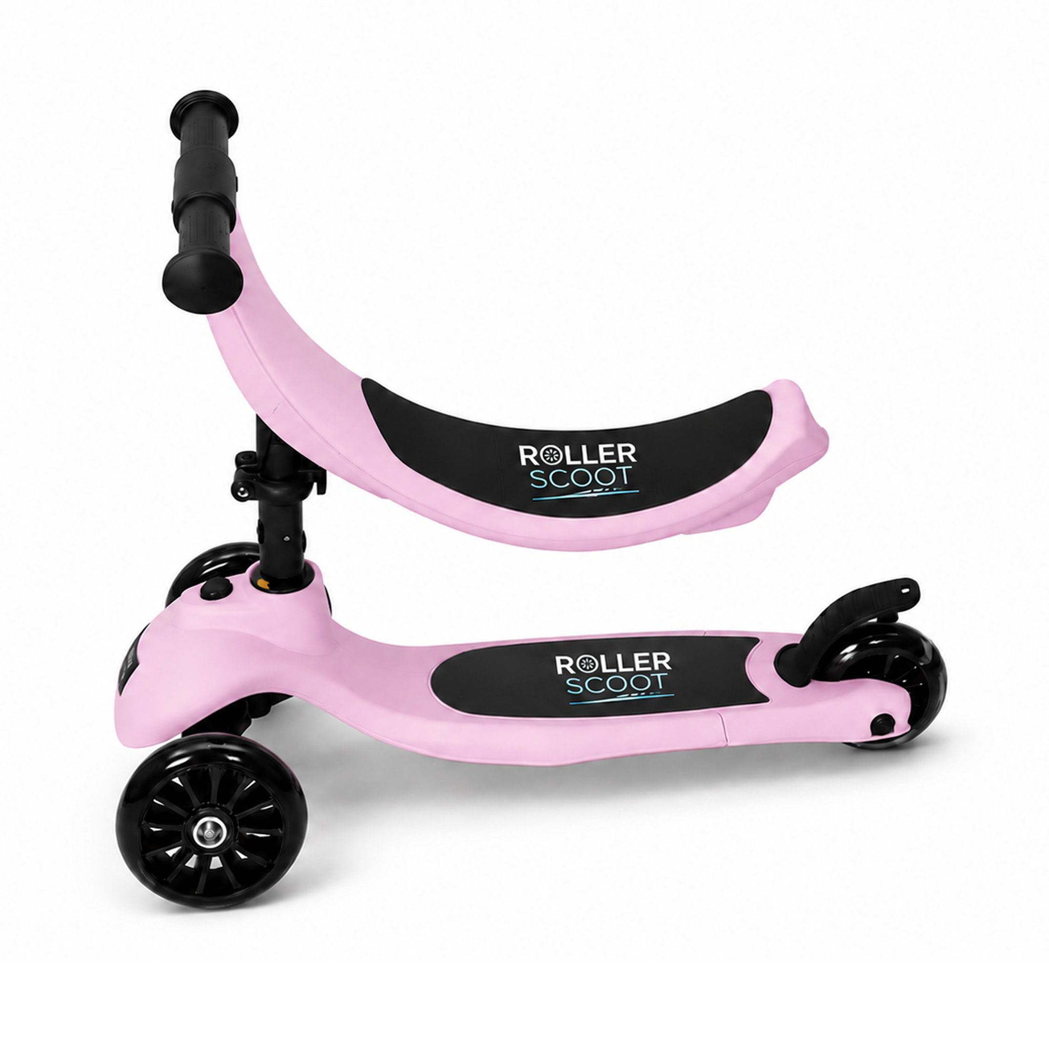 4-i-1 Sparkesykkel, Roller Scoot, Pink