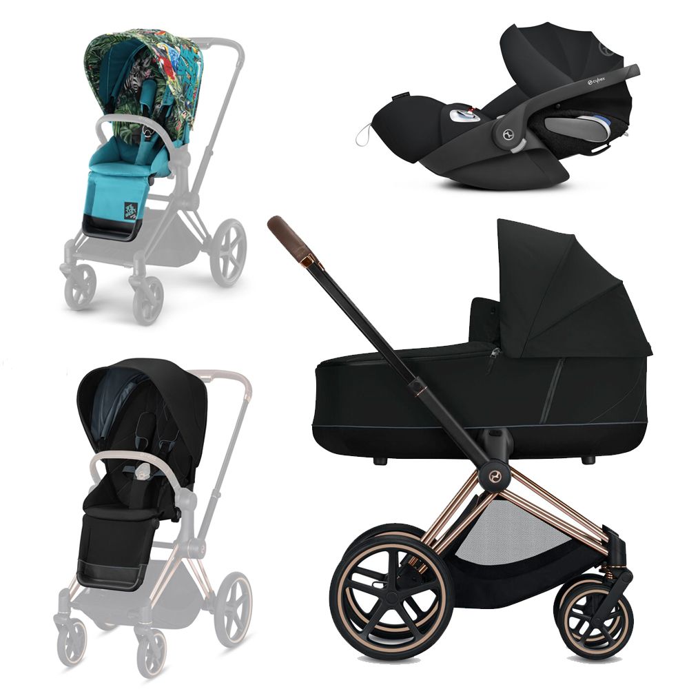 Premiumpakke, Komplett Cybex Priam, Rosegold + Cloud Z + DJ Khalid ekstra setetrekk