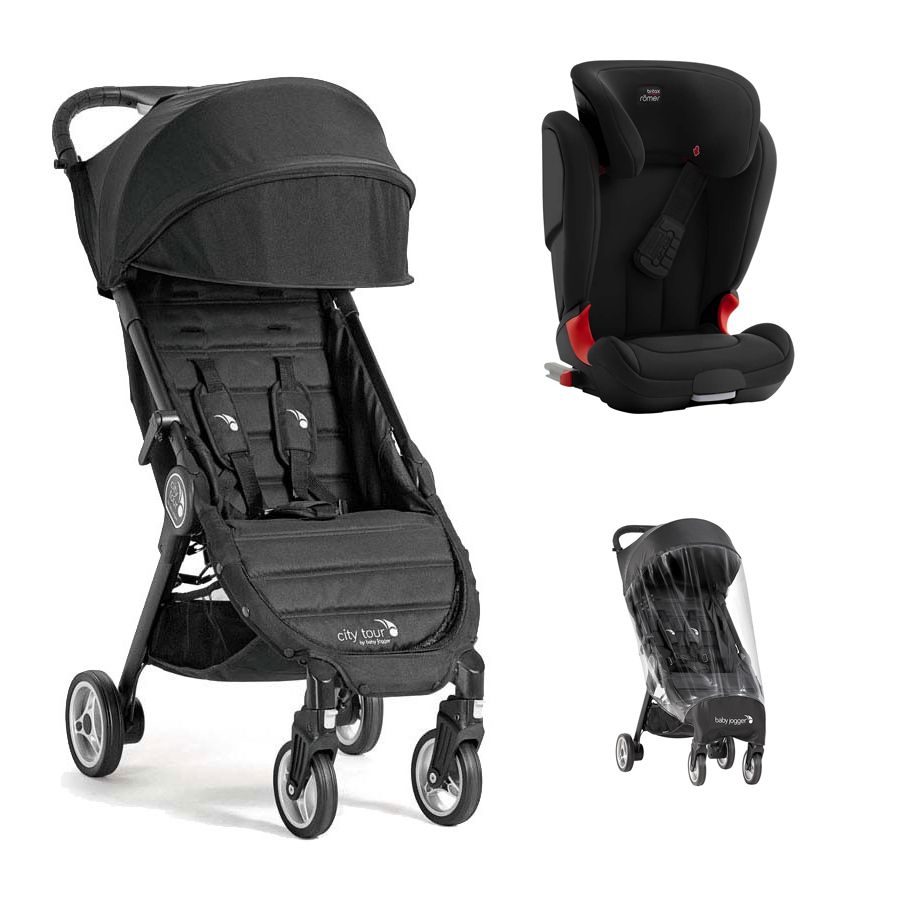 Reisepakke. BabyJogger City Tour Onyx. Inkl. Regntrekk + Britax Kidfix XP