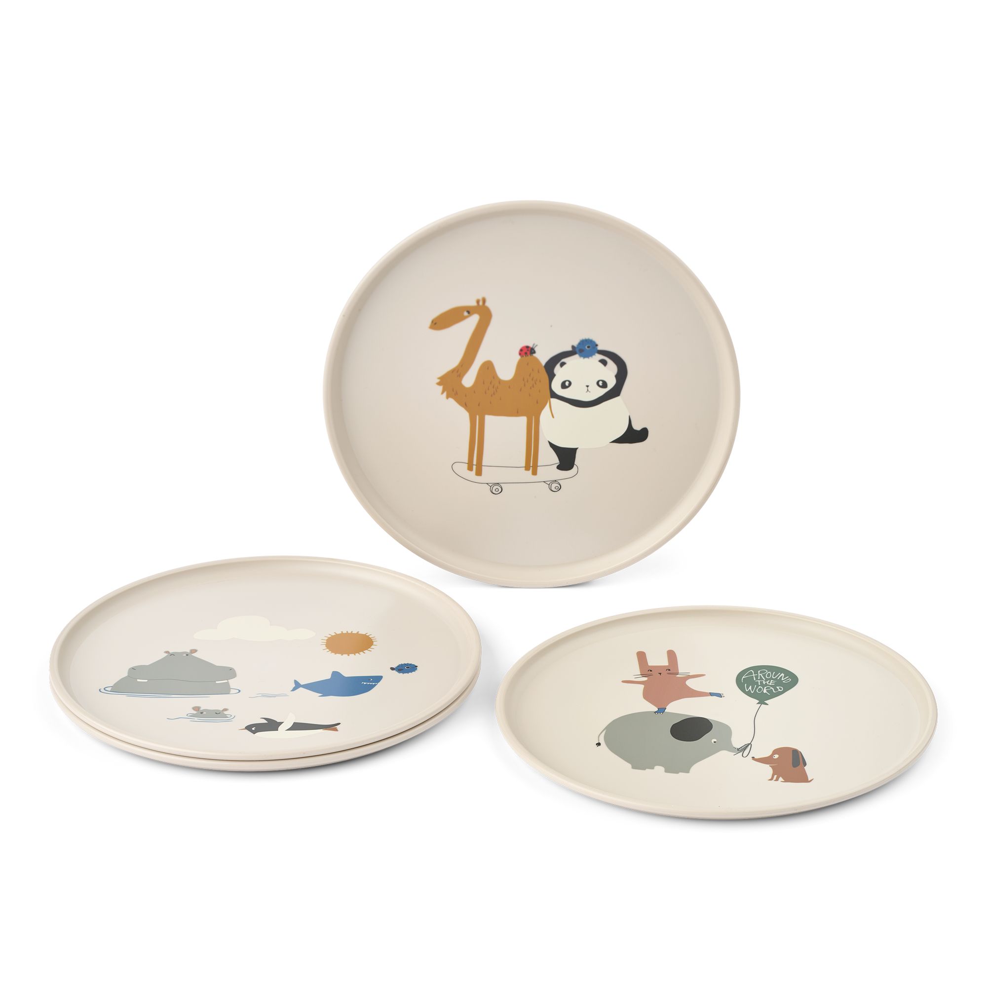 Liewood Tallerken Remco 4pk, Around the world / Sandy