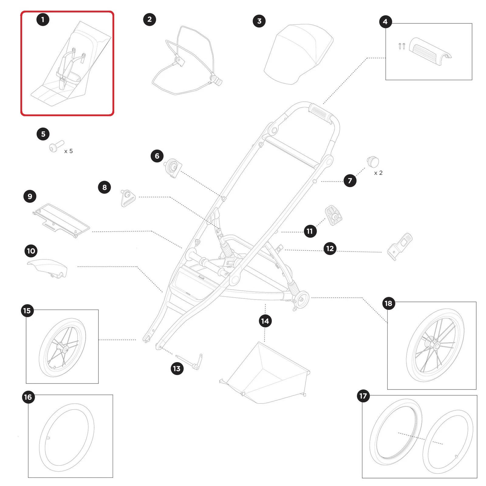 Thule Urban Glide 3/4, Single Seat