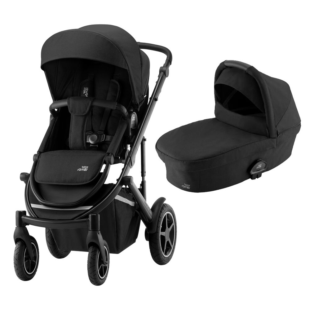 Barnevogn Komplett, Britax Smile III, All Black m/ Bagdel