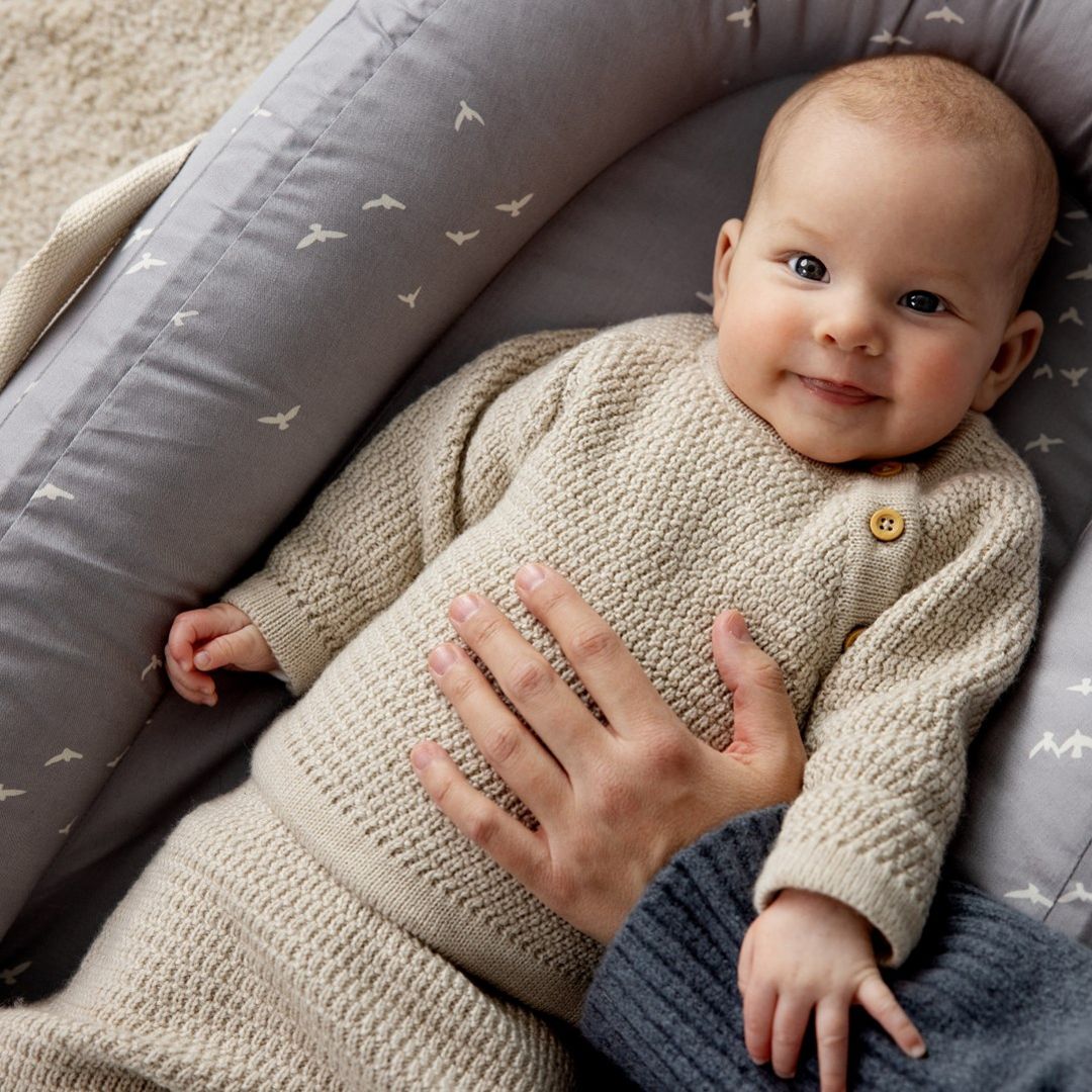 Voksi® Wool, Cardigan, Honeycomb, Seashell Sand