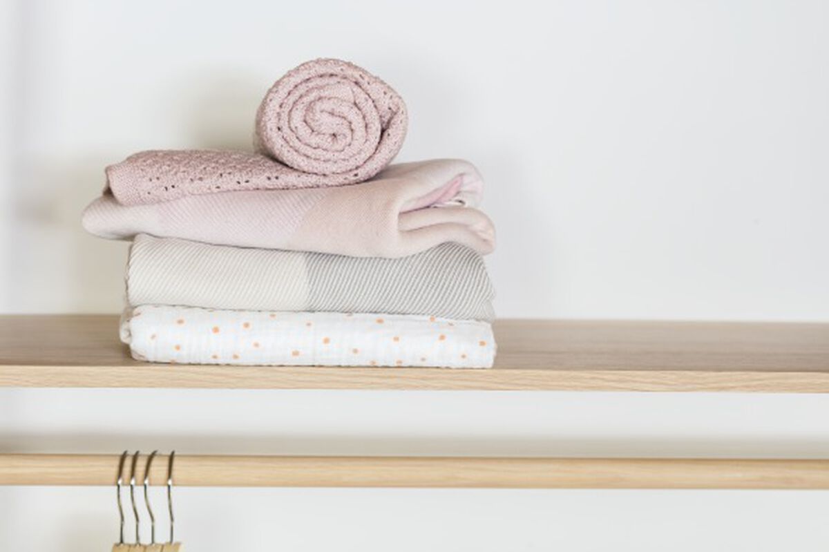 Stokke® pledd i bomullsstrikk, beige