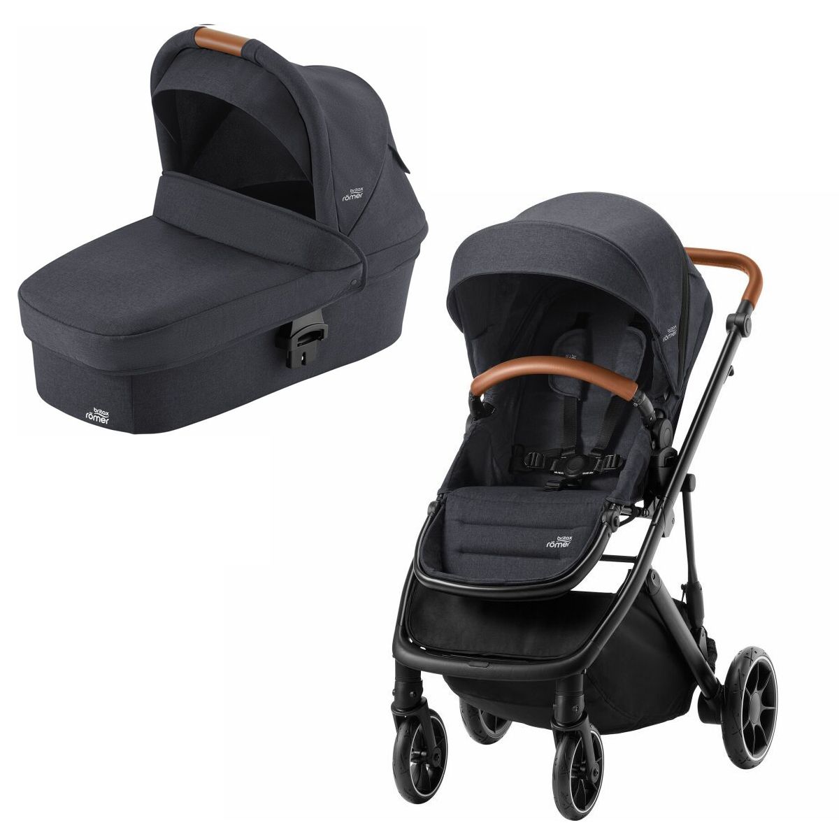 Vogn, Britax, Strider M + Liggedel, Black Shadow