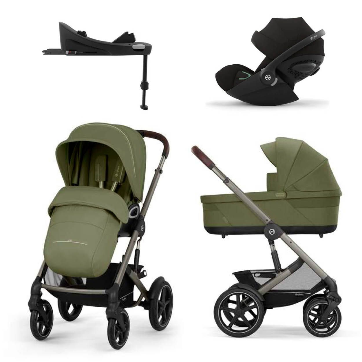 Cybex Talos S Lux, Moss Green Khaki inkl. Cloud G + Base, Moon Black