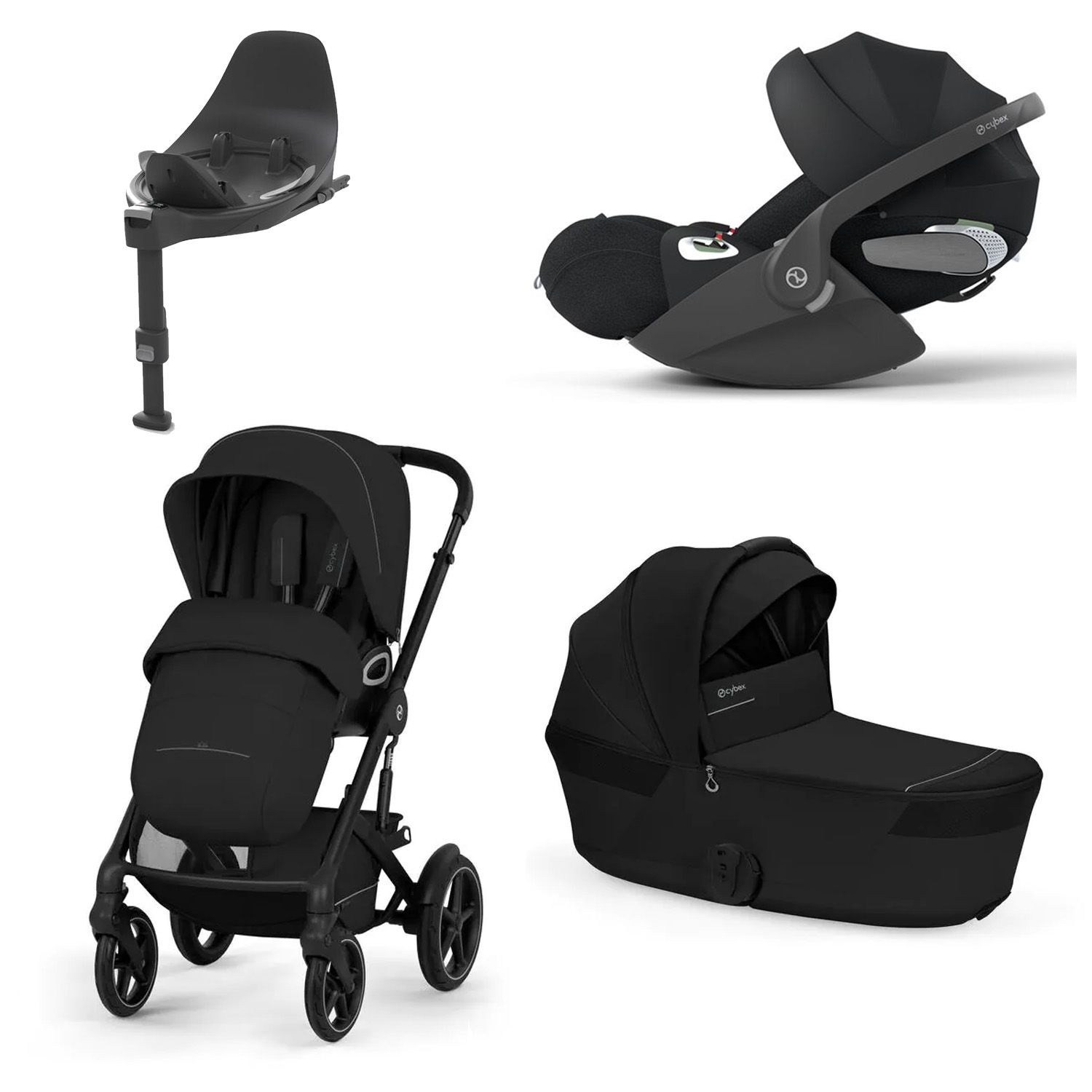 Cybex Talos S Lux, Moon Black Fold Cot, Inkl. Cloud T Plus, Sepia Black + Base