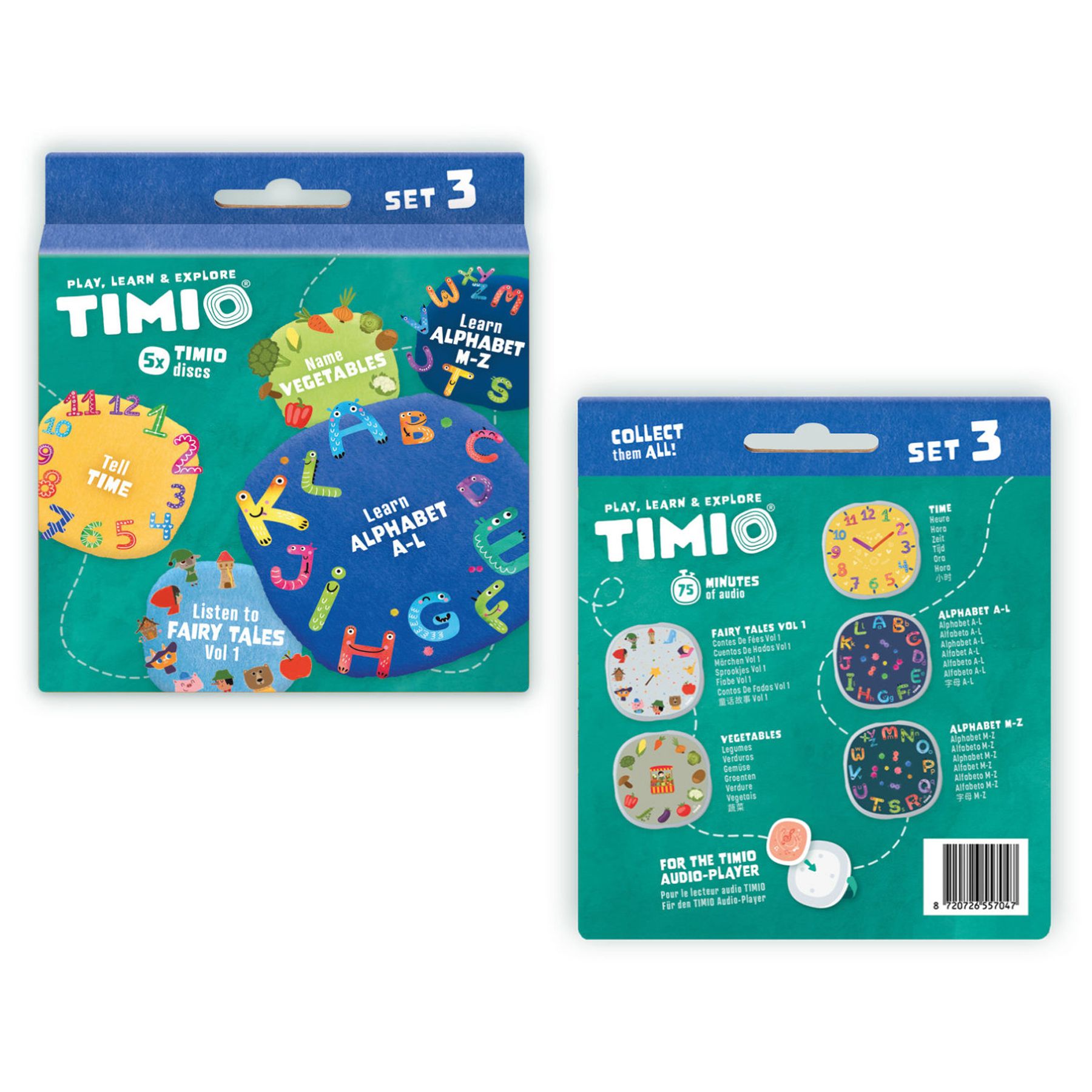 Disc Set 3, TIMIO, Eventyr, Tid, Grønnsaker, Alfabetet