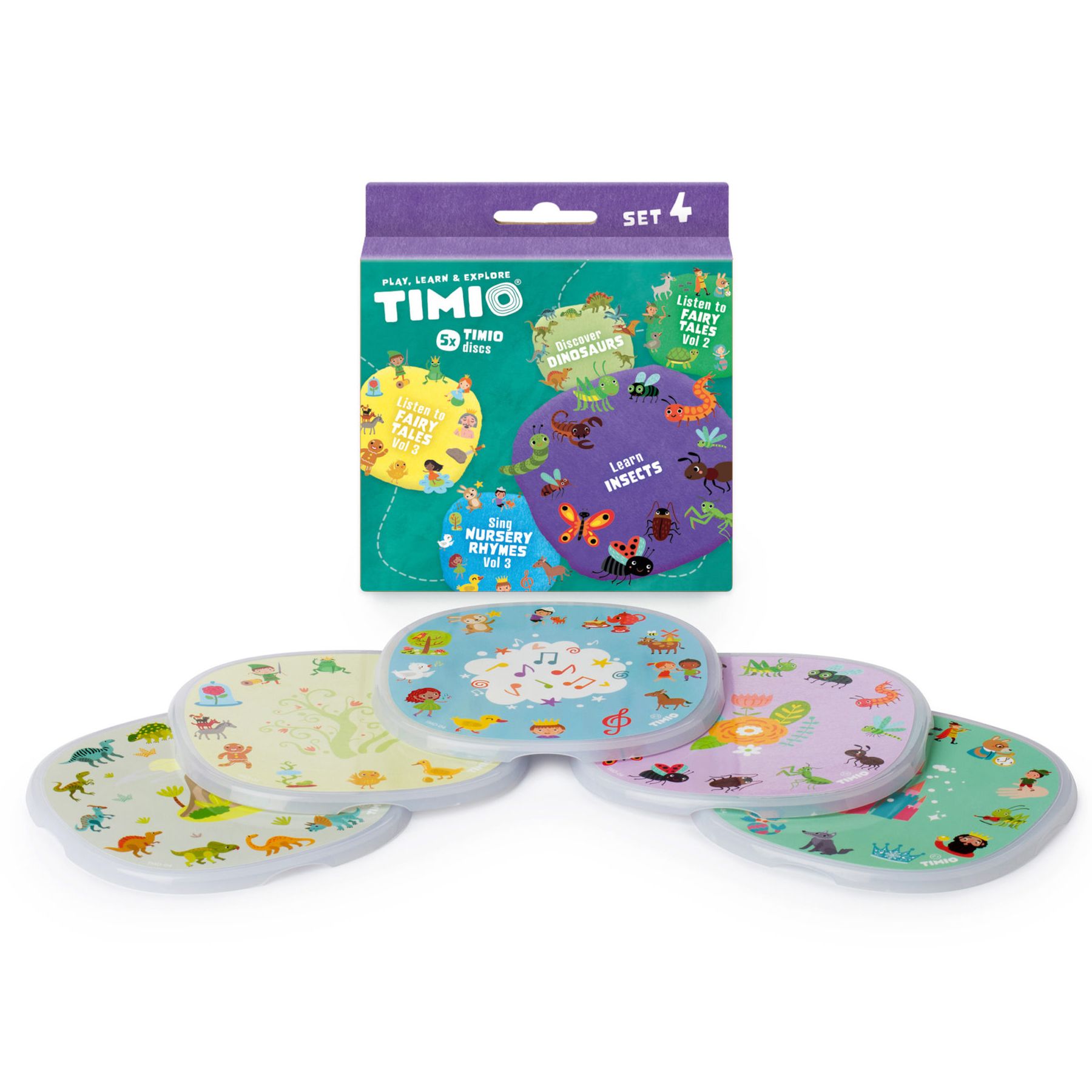  Disc Set 4, TIMIO, Barnesanger, Eventyr, Dinosaurer, Små insekter