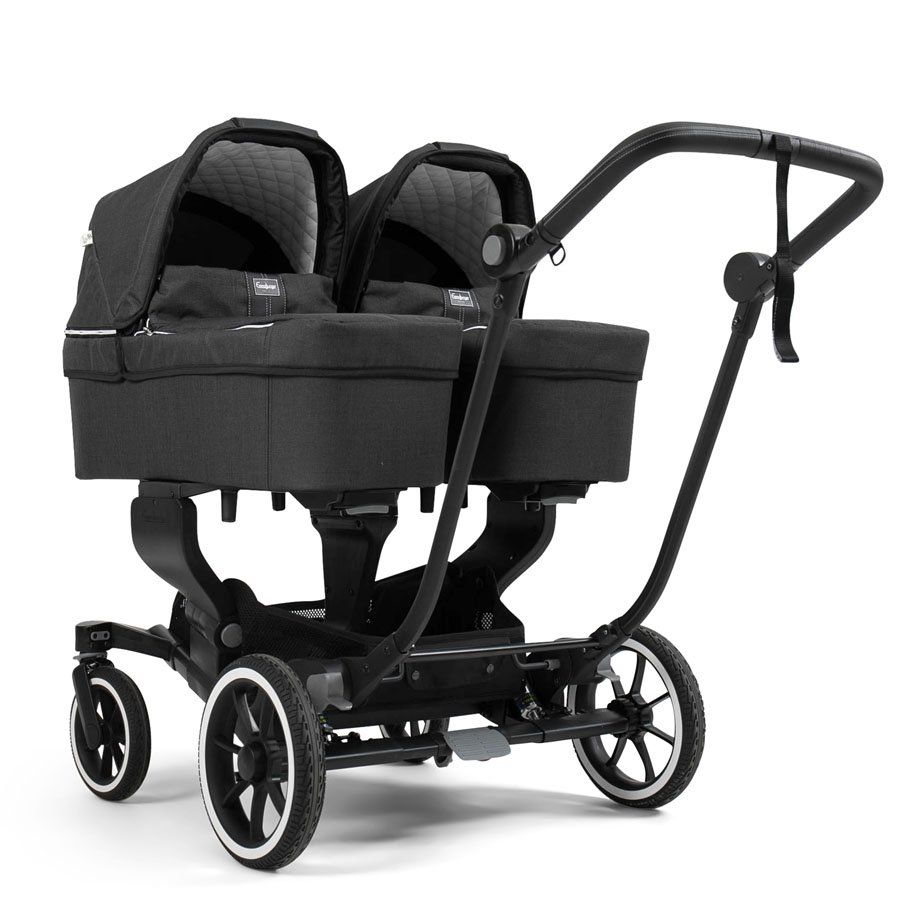 Tvillingvogn, NXT Twin Black, Inkl. liggedeler Lounge Black Eco, Emmaljunga