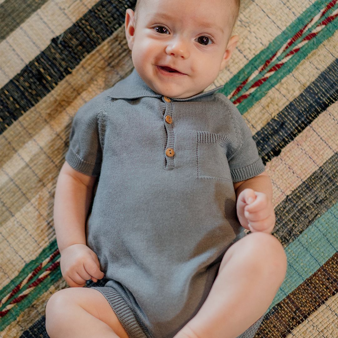 Romper, Wedoble, Fofo Polo, Indigo