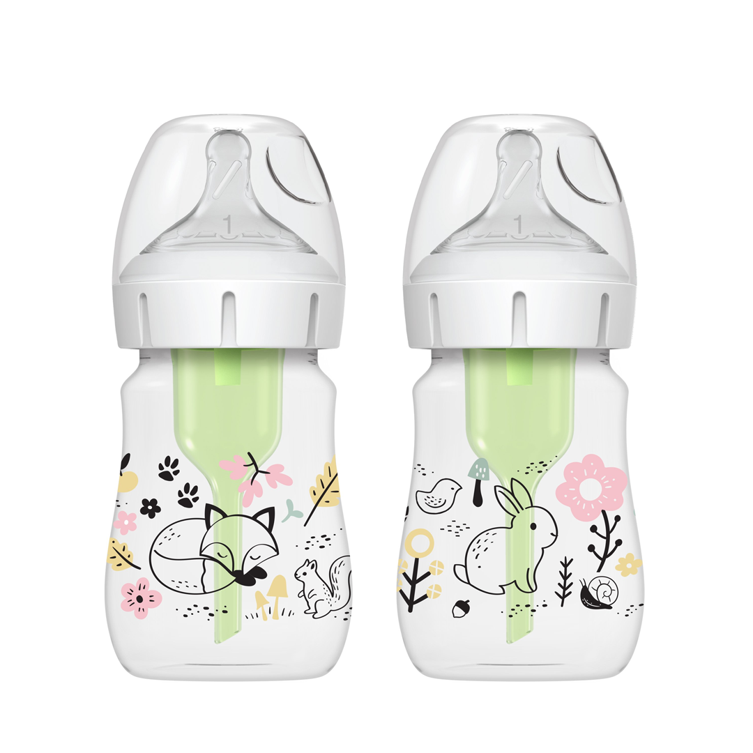 Dr.Brown Flaske, Wideneck 150ml Option+ Woodland 2 pk