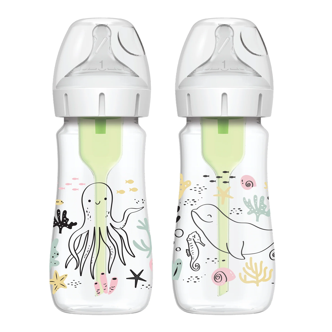 Dr.Brown Flaske Wideneck 270ml Option+, Ocean 2pk