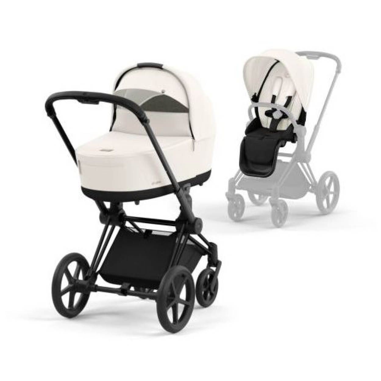 Komplett barnevogn, Cybex, e-Priam, Matt Black/Off White